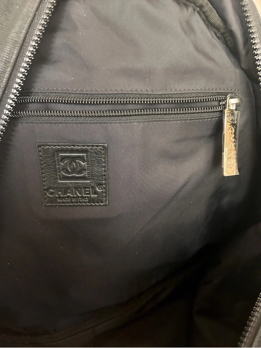 Chanel vintage bowler purse gym bag quilted large silver hardware luxury